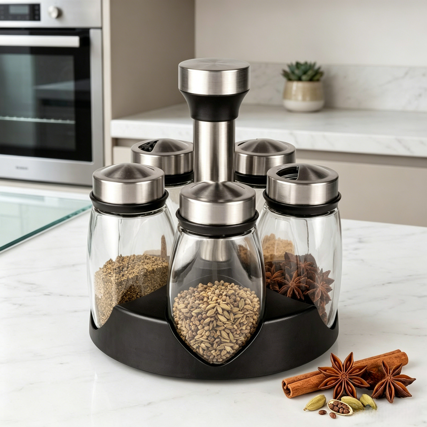 Charles Five-Piece Rotating Spice Set
